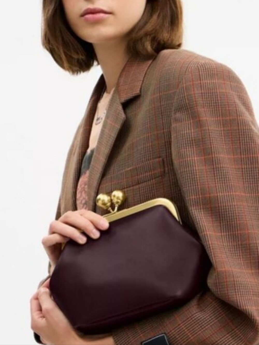 COACH Mini Kisslock Frame 16 Clutch Bag Maple  Glovetanned Leather Crossbody - Picture 2 of 12